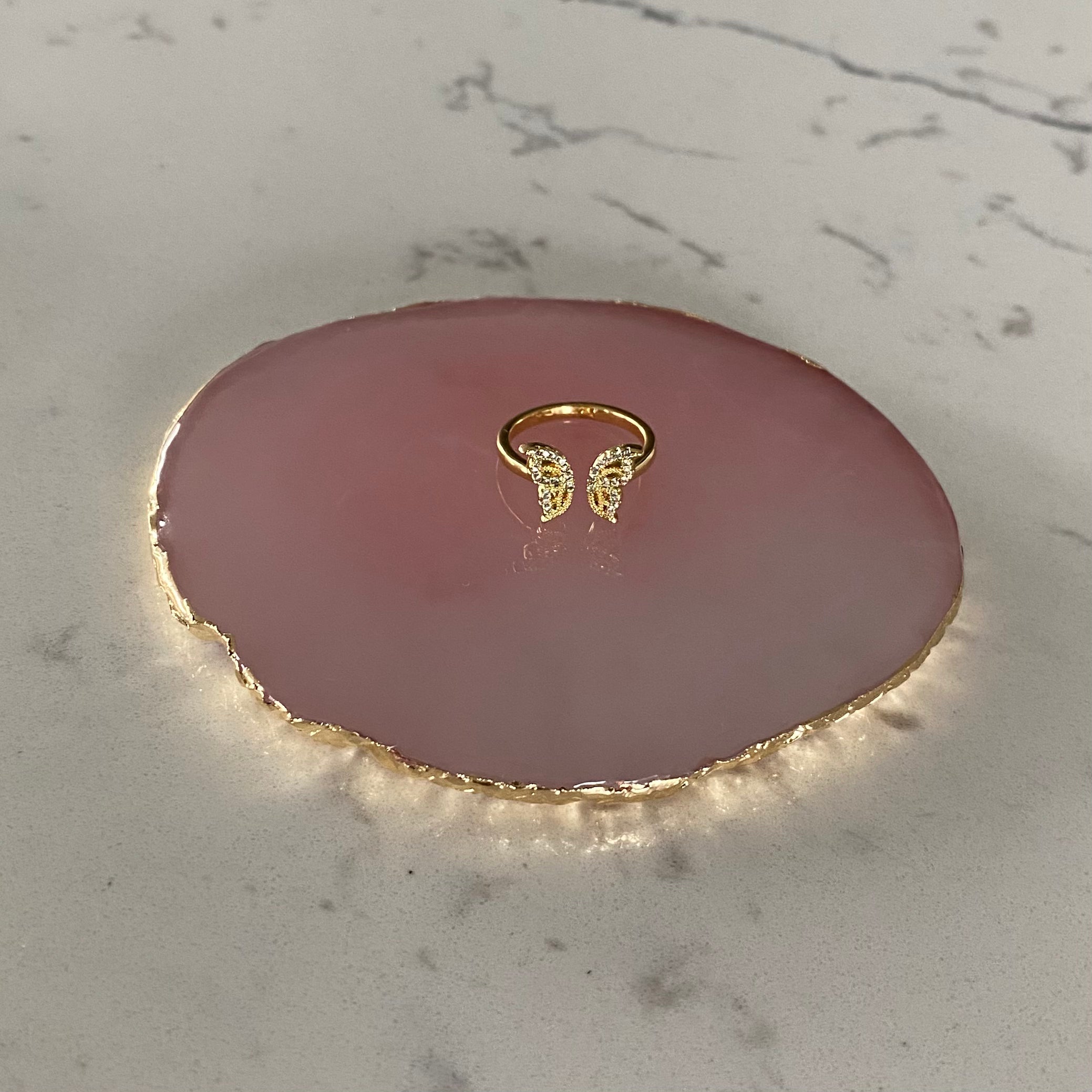 Gold Plated Resizable Butterfly Ring + CZ Stone Diamond Design